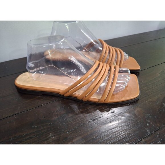NWOB Frame Le Capri Strappy Brown Leather Strappy Slide Sandals/Sz. 10(EU 41) - Picture 1 of 9